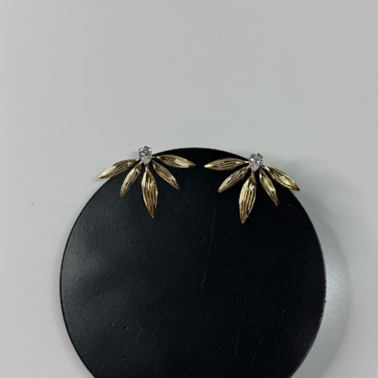 Droplet Zircon Leaves Earrings