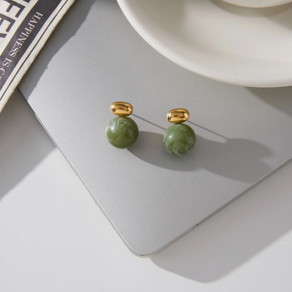 Dainty Green Studs