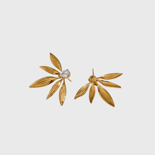 Droplet Zircon Leaves Earrings