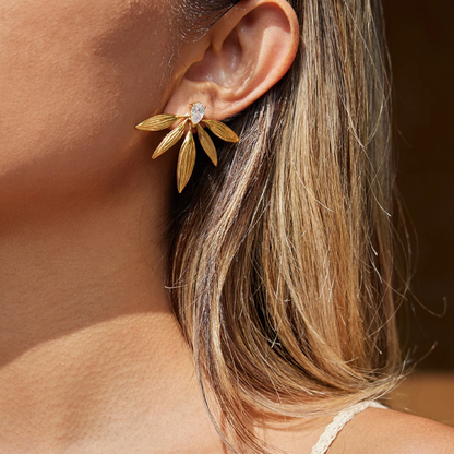 Droplet Zircon Leaves Earrings