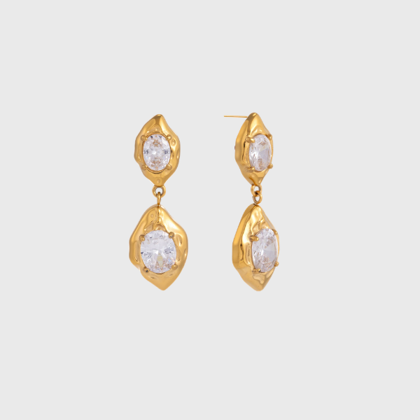 Embedded Zircons Earrings
