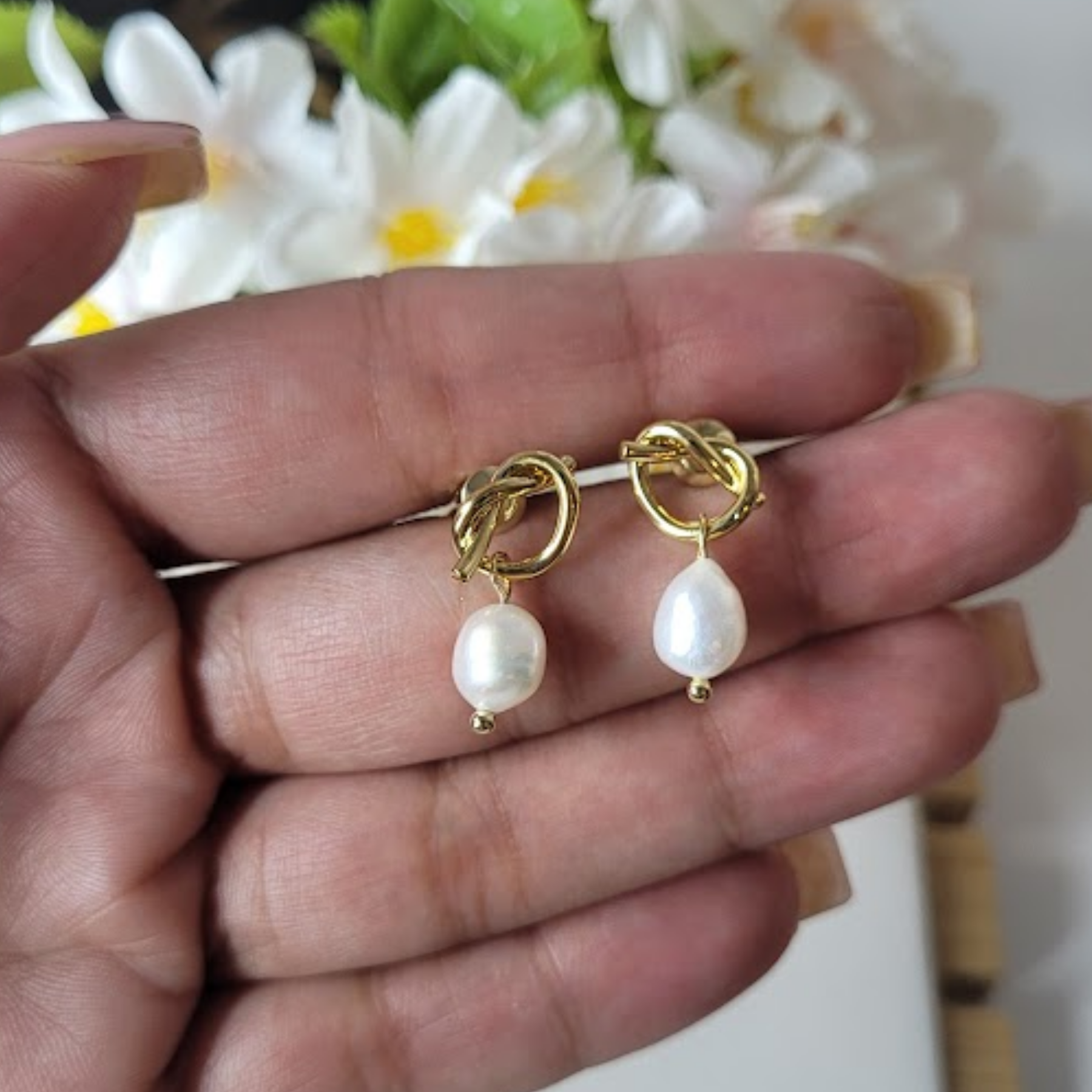 Erica Freshwater Pear Earrings