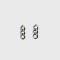 Silver Cuban Link Chain Stud Earrings