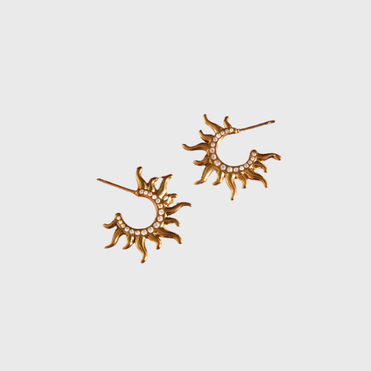 C Shaped Sun Earrings