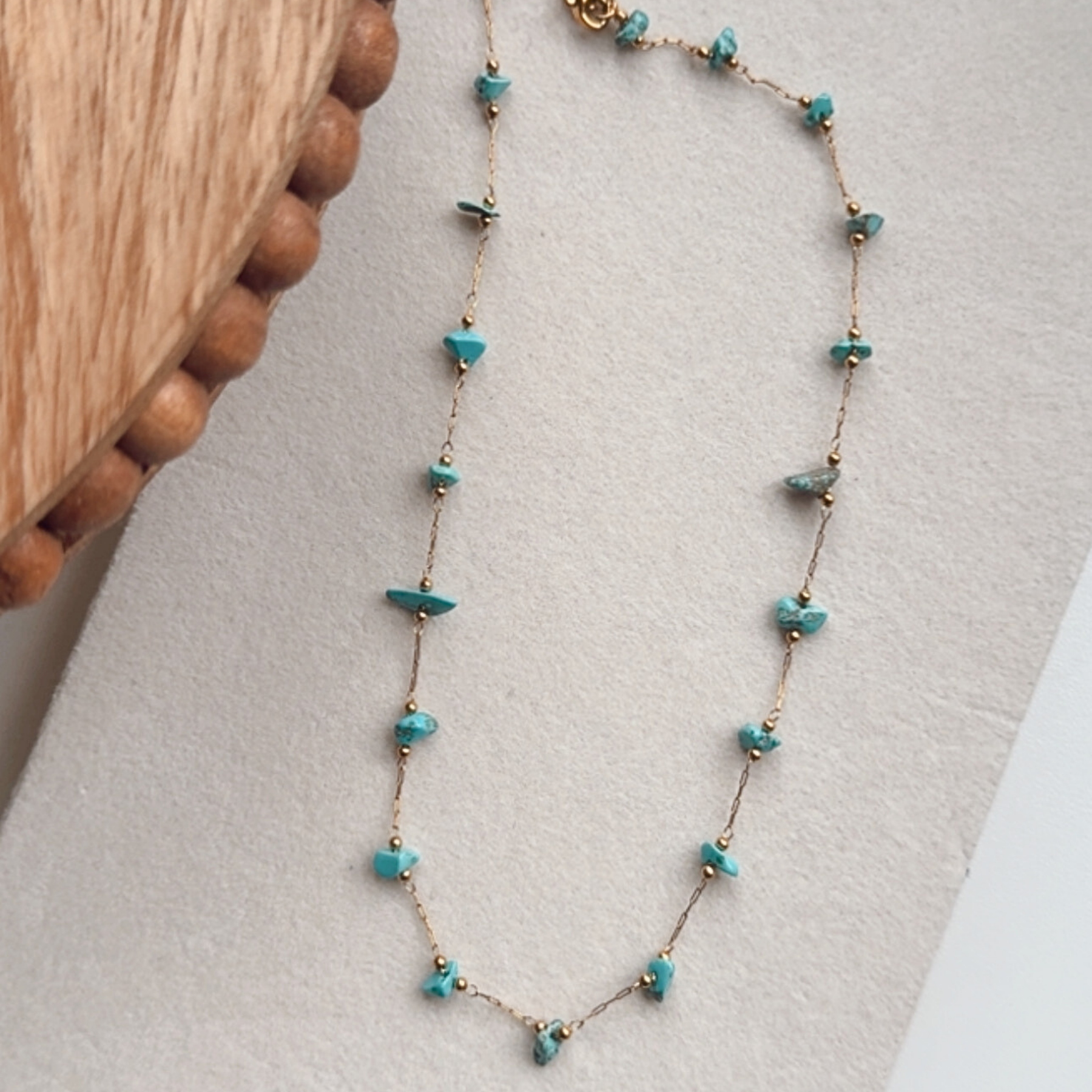 Blue Aqua Beaded Necklace