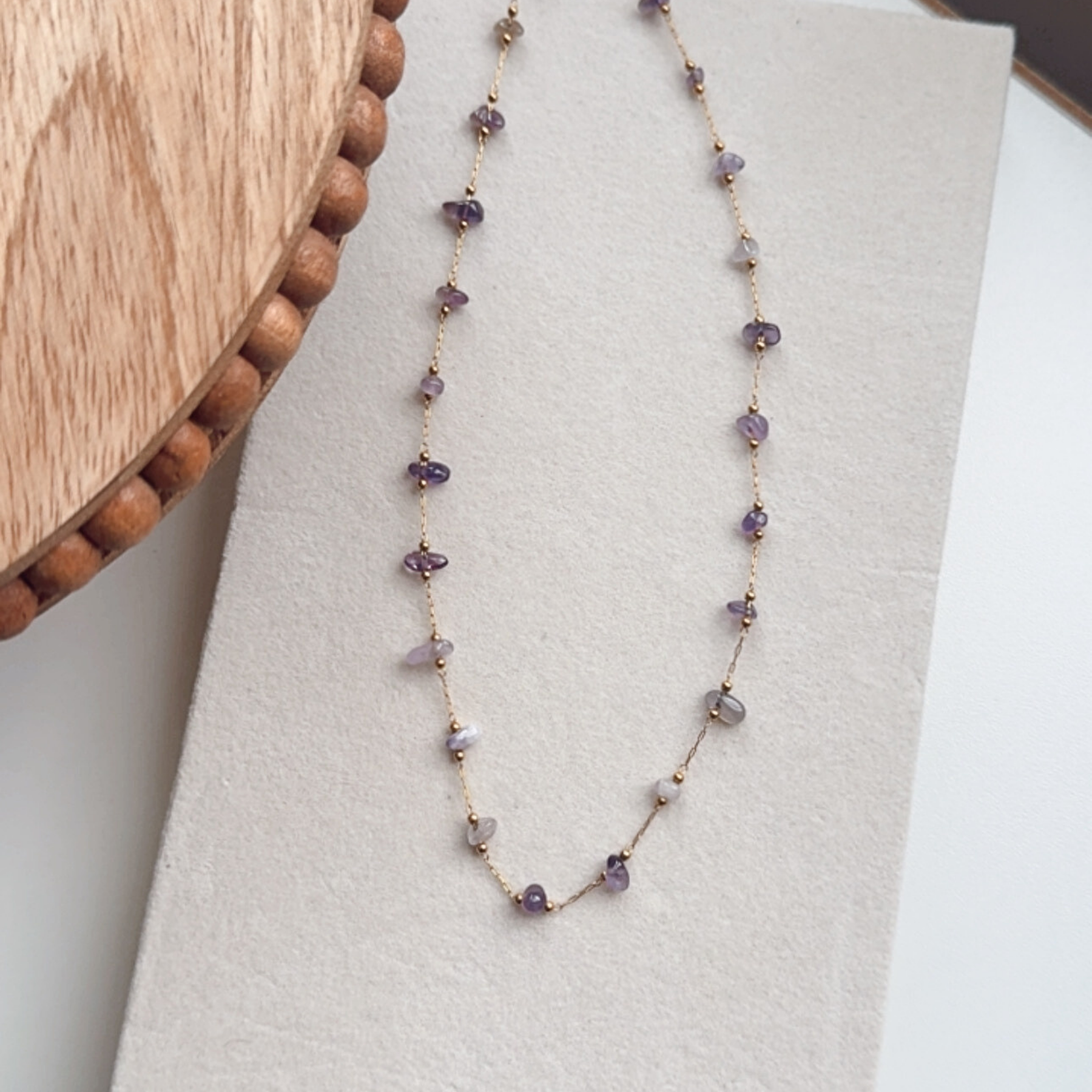 violet Beaded Necklace