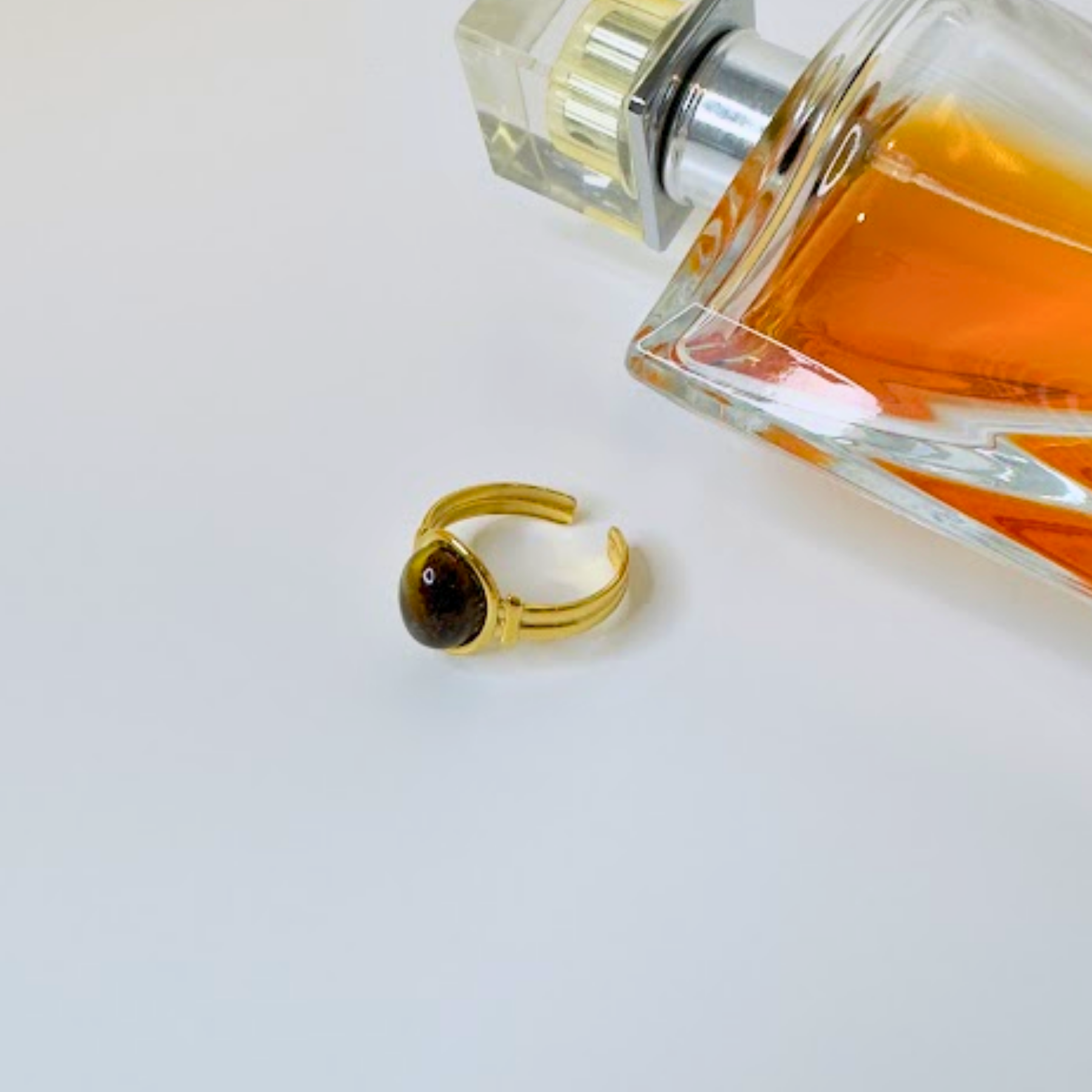 Tiger Eye Adjustable Ring