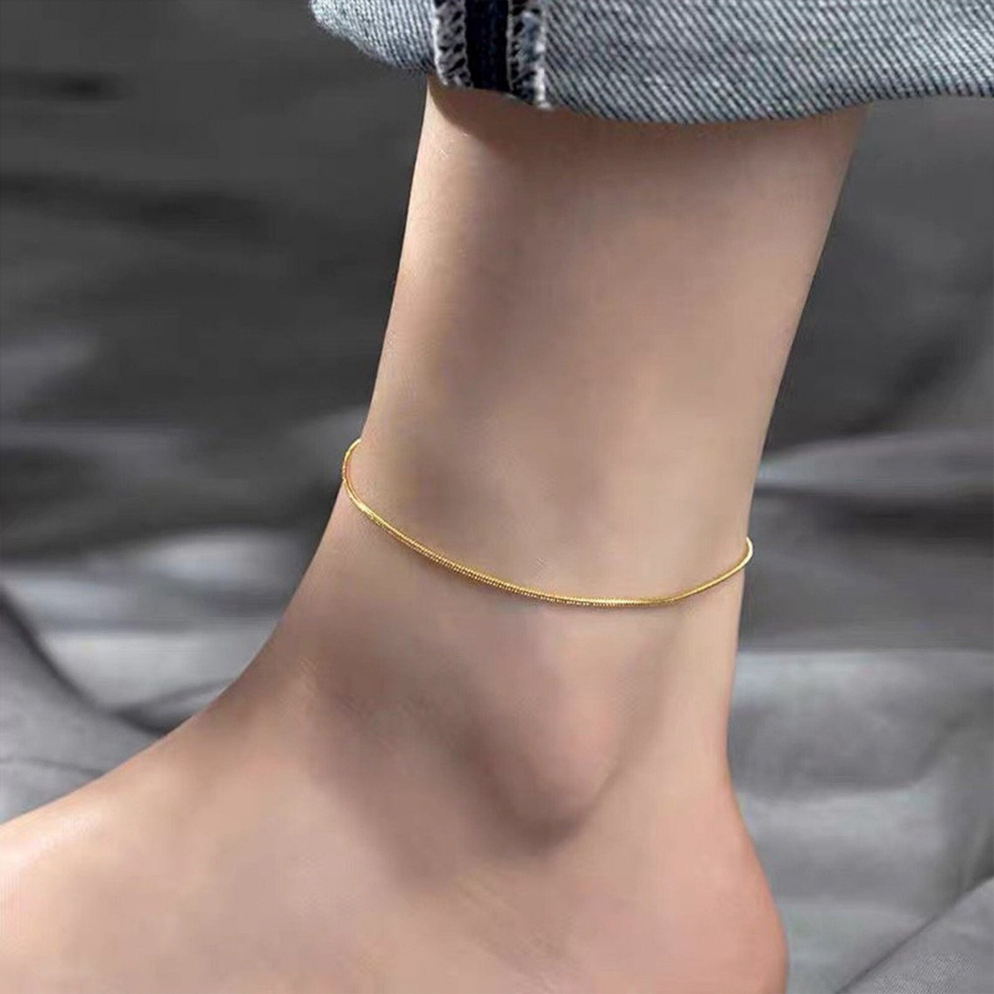 Ankle Bracelets, 14K Gold Plated Dainty Anklets for Women, Summer Jewelry - Gifts for Women, Gift for Friends